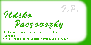 ildiko paczovszky business card